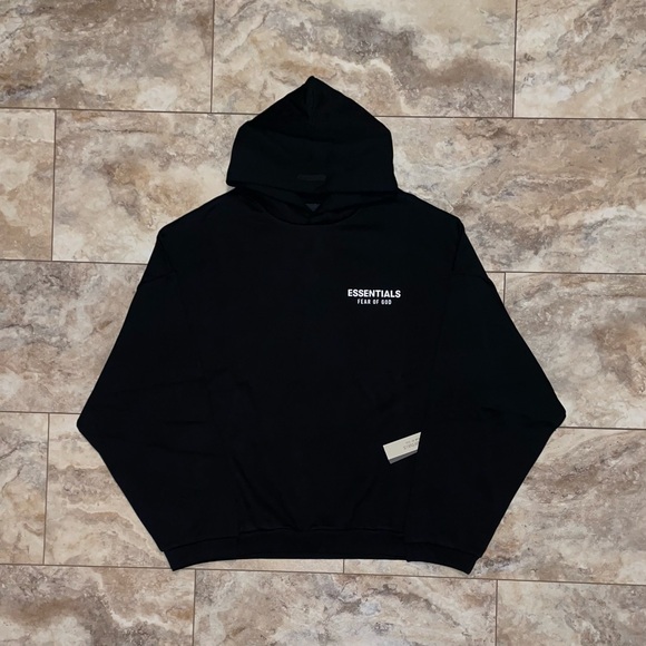 Fear of God Other - Fear of God Essentials Fleece Hoodie (FW24) Black (With Pockets) Size XXL